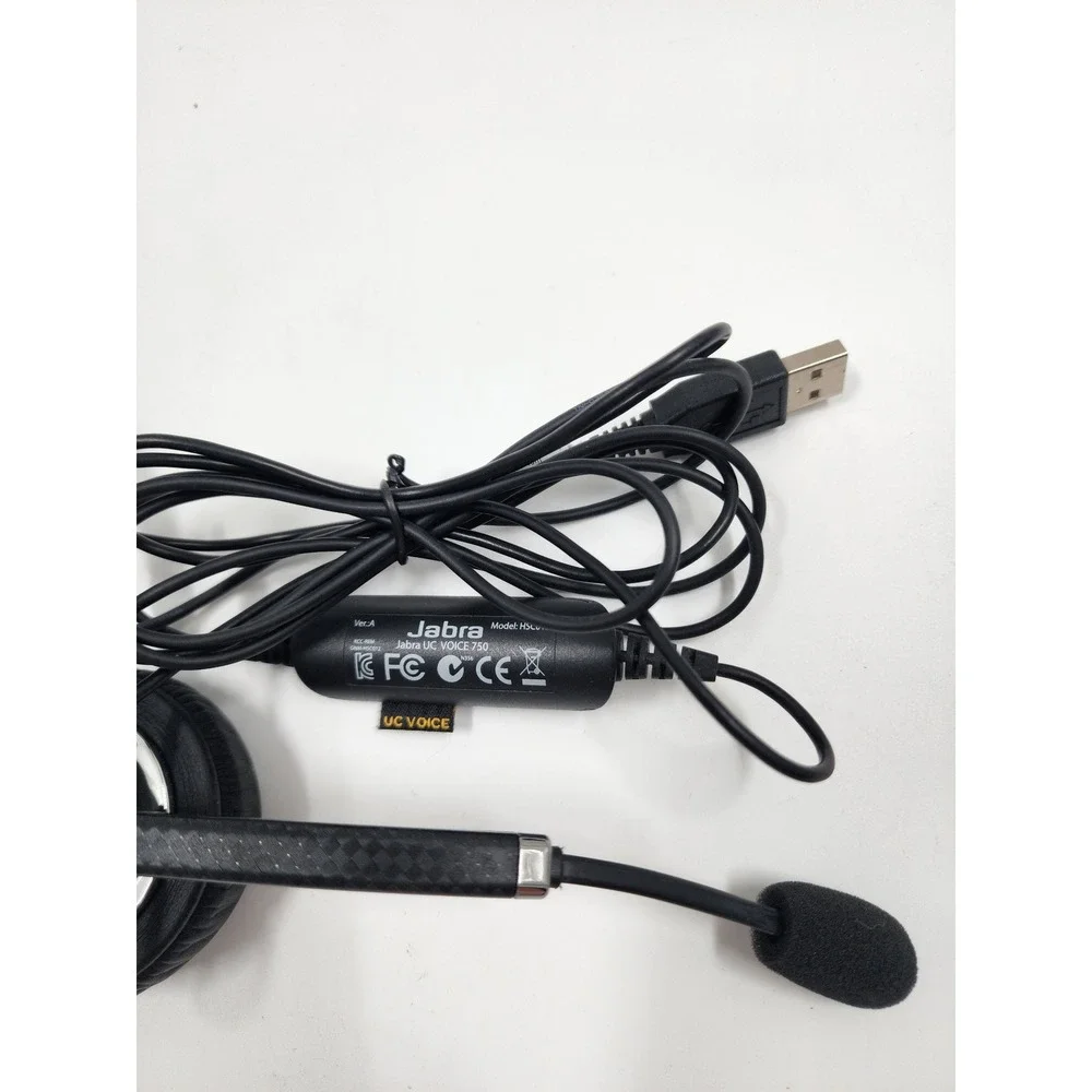 Jabra UC Voice 750 Duo Wired USB Headset Black Noise Canceling HSC012